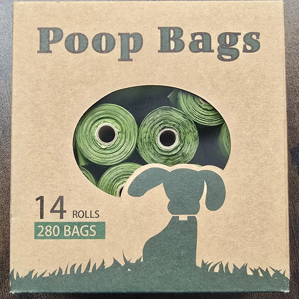 Green Dog Poop Bag Dispenser + 14 Rolls